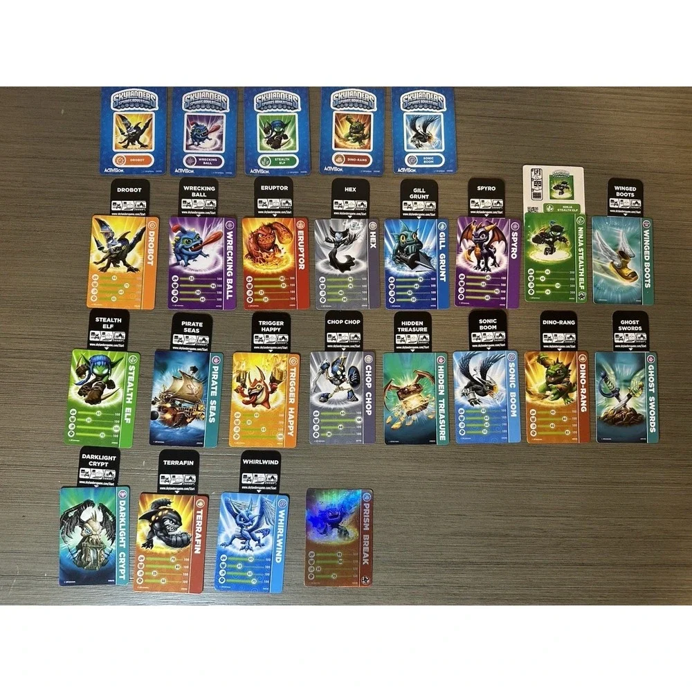 Skylanders Spyro's Adventure 20 Trading Cards, 18 Character Codes, 6 Stickers